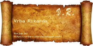Vrba Rikarda névjegykártya